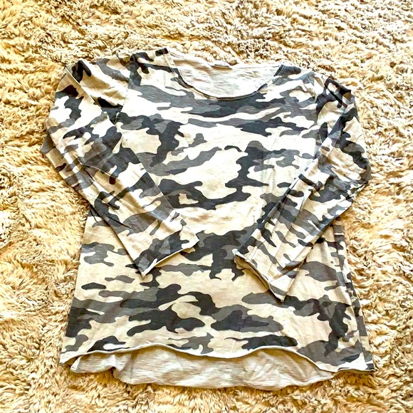 FRENCH 100% COTTON GLITZY ARMY PRINT LONG SLEEVE - Picture 3 of 7